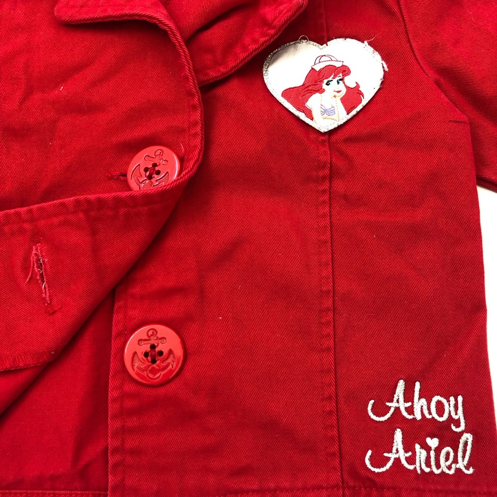 Little girls vintage Ariel Jean red jacket